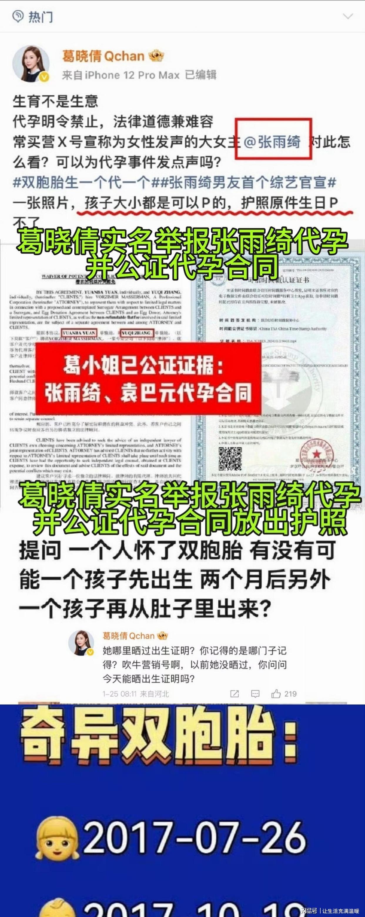 网站入口-张雨绮代孕风波升级！双胞胎学籍分割成铁证，杨天真口碑崩塌